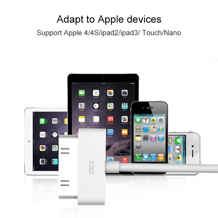 USB Data Cable for New iPad (iPad 3) / iPad 2/ iPad, iPhone 4 & 4S, iPhone 3GS/3G, iPod touch, Length: 1m (Original)(White) - Normal Style Cable by PMC TechLife | Online Shopping South Africa | PMC TechLife | Buy Now Pay Later Mobicred