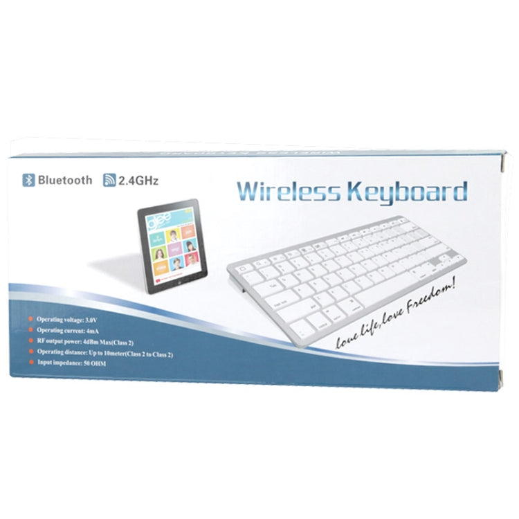 BK3001 Ultra-thin Bluetooth 3.0 ABS Keyboard for iPad Air 2 / iPAD Air / iPad 6 / iPad 5 / iPad mini 1 / 2 / 3 / New iPad (iPad 3) / iPad ,iPhone 4 & 4S / 3G,Sony PS3,Smart phones(White) - For iPad mini by PMC TechLife | Online Shopping South Africa | PMC TechLife