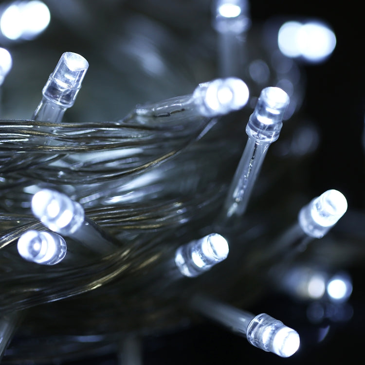 Water-resistant String Light, Length: 10m, 100 LED Light with Controller, Flashing / Fading / Chasing Effect, AC 220V, EU Plug(White Light)