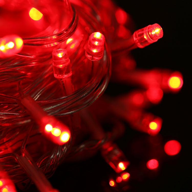 Water-resistant String Light, Length: 10m, 100 LED Light with Controller, Flashing / Fading / Chasing Effect, AC 220V, EU Plug(Red Light)