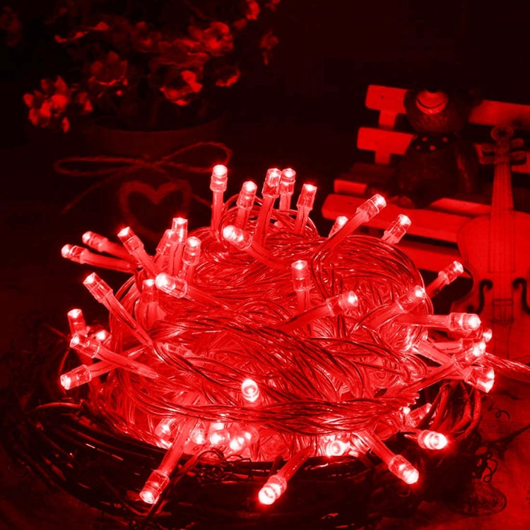 Water-resistant String Light, Length: 10m, 100 LED Light with Controller, Flashing / Fading / Chasing Effect, AC 220V, EU Plug(Red Light)