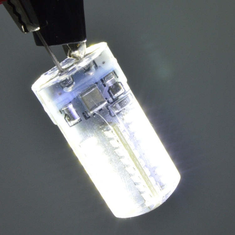 G4 4W 200LM Silicone Corn Light Bulb, 64 LED SMD 3014, White Light, AC 220V
