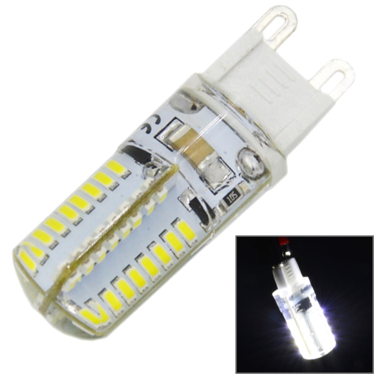 G9 4W 210LM Silicone Corn Light Bulb, 64 LED SMD 3014, White Light, AC 220V