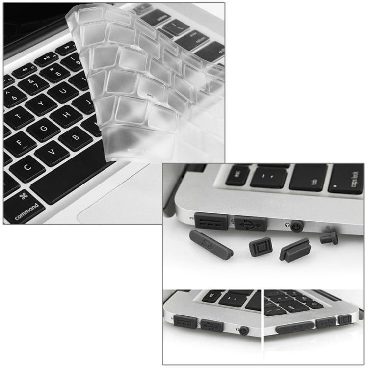 ENKAY for Macbook Air 13.3 inch (US Version) / A1369 / A1466 Hat-Prince 3 in 1 Crystal Hard Shell Plastic Protective Case with Keyboard Guard & Port Dust Plug(Green)