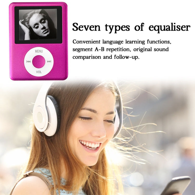 1.8 inch TFT Screen MP4 Player with TF Card Slot, Support Recorder, FM Radio, E-Book and Calendar(Magenta)