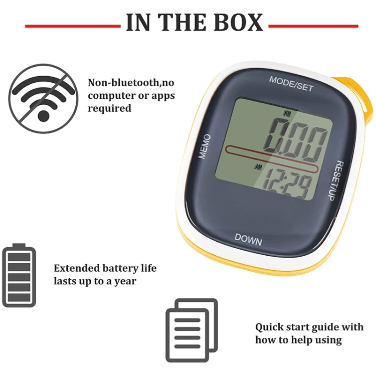 3D All Dimensional Multifunction Digital Electronic Pedometer Step Counter(Yellow) - Pedometer by PMC Jewellery | Online Shopping South Africa | PMC Jewellery | Buy Now Pay Later Mobicred