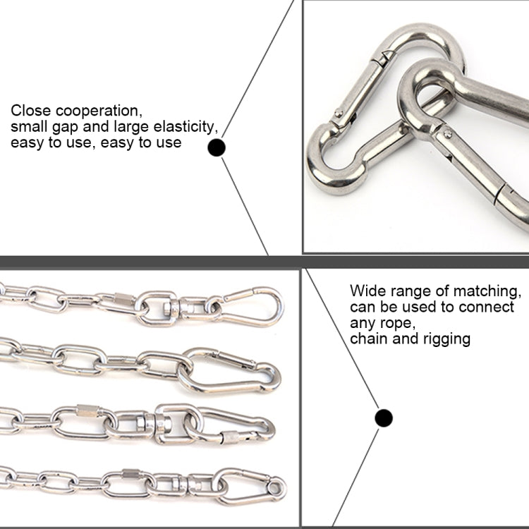 M5 Stainless Steel Carabiner Spring Hook Multi-tool Mountaineering Buckle Lock Camping Hook Rope, Inner Diameter: 4.9mm - Hooks by PMC Jewellery | Online Shopping South Africa | PMC Jewellery | Buy Now Pay Later Mobicred