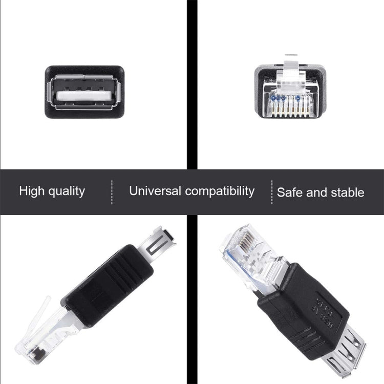 RJ45 Male to USB AF Adapter(Black)