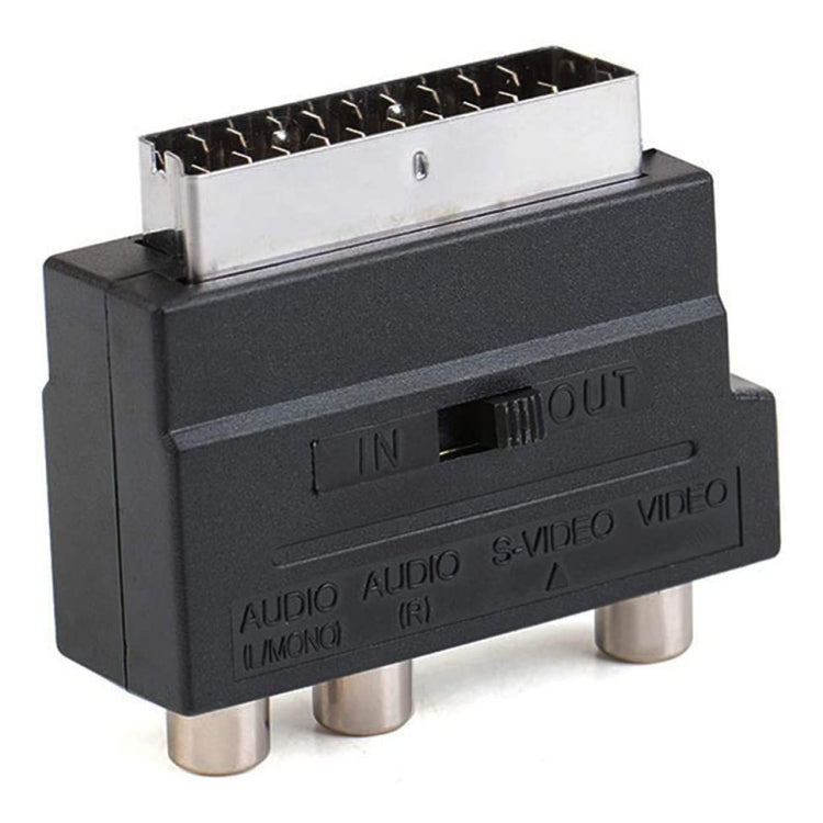 Scart Male to Female with Composite AV + S-Video Sockets(Black) - free shipping - PMC Jewellery - Order now!