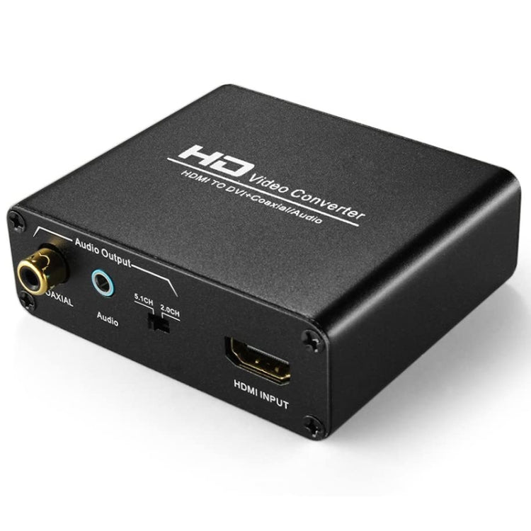 HDV-339 Full HD HDMI to DVI + Digital Coax / Analog Stereo Audio Converter Adapter(Black)