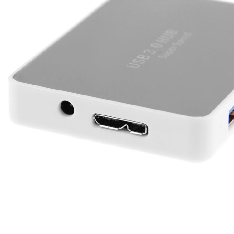 CR-H302 Mirror Surface 4 Ports USB 3.0 Super Speed 5Gbps HUB + 60cm USB 3.0 Transmission Cable(White) - free shipping - PMC Jewellery - Order now!
