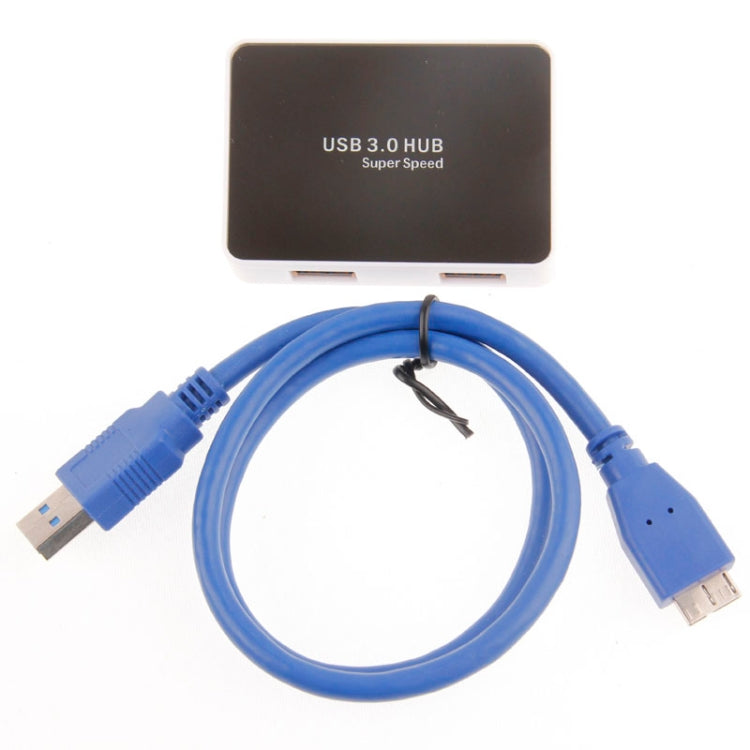 CR-H302 Mirror Surface 4 Ports USB 3.0 Super Speed 5Gbps HUB + 60cm USB 3.0 Transmission Cable(White) - free shipping - PMC Jewellery - Order now!
