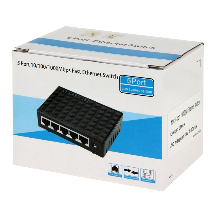 5-Port 10/100/1000 Mbps Ethernet Desktop Switch - Switch by PMC Jewellery | Online Shopping South Africa | PMC Jewellery | Buy Now Pay Later Mobicred