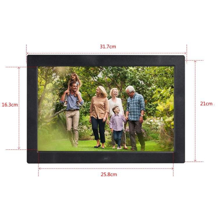 12.1 inch Digital Photo Frame with Holder & Remote Control, Allwinner F16 Program, Support SD / MMC / USB Flash Disk(Black)