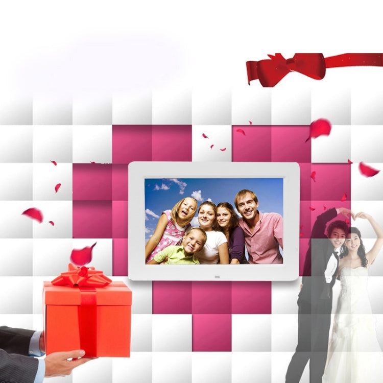 13 inch 1024 x 768 / 16:9 LED Widescreen Suspensibility Digital Photo Frame with Holder & Remote Control, Support SD / MicroSD / MMC / MS / XD / USB Flash Disk(White)