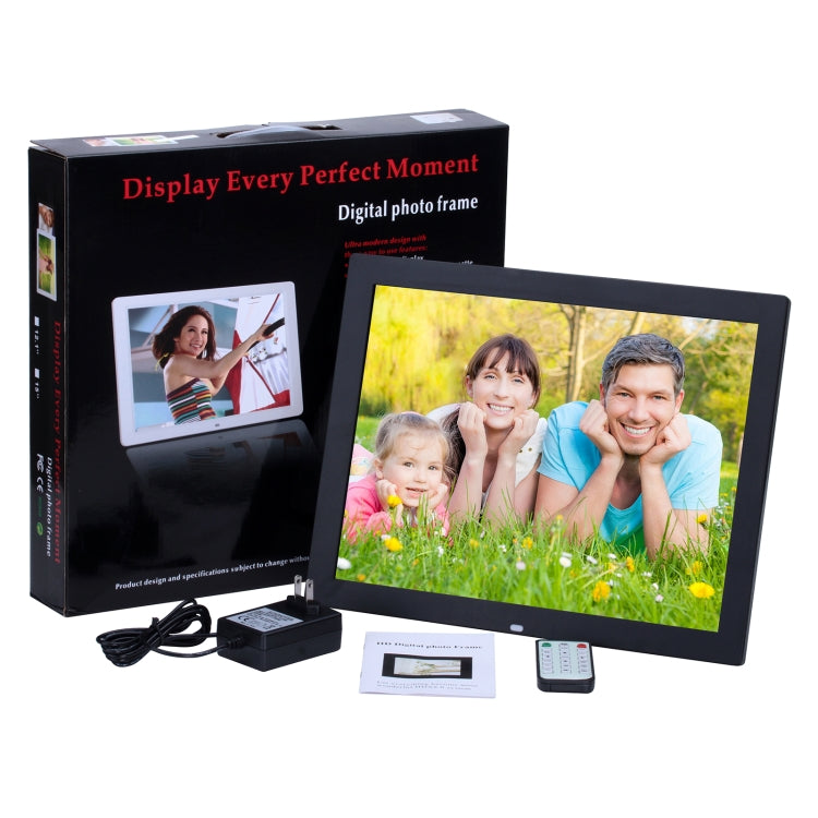 14 inch HD LED Screen Digital Photo Frame with Holder & Remote Control, Allwinner, Alarm Clock / MP3 / MP4 / Movie Player(White)
