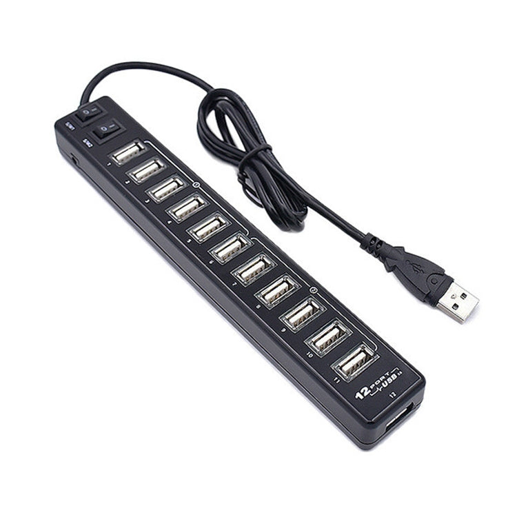 12-Port USB 2.0 HUB,Suitable for Notebook / Netbook(Black)