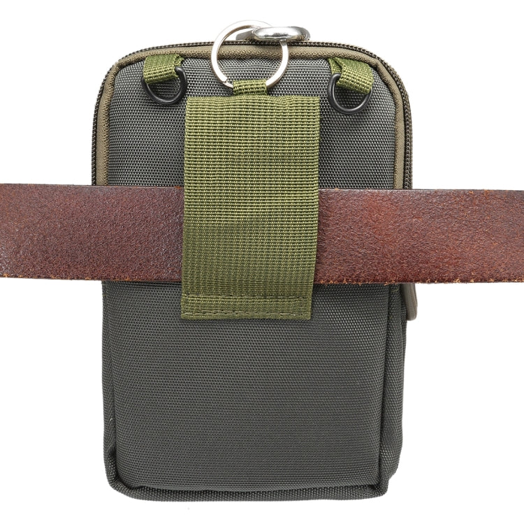 6.4 inch and Below Universal Polyester Men Vertical Style Case Shoulder Carrying Bag with Belt Hole & Climbing Buckle, For iPhone, Samsung, Sony, Huawei, Meizu, Lenovo, ASUS, Oneplus, Xiaomi, Cubot, Ulefone, Letv, DOOGEE, Vkworld, and other (Army Green)