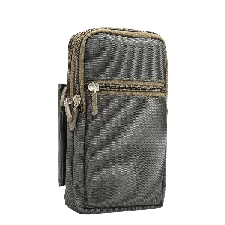 7 inch and Below Universal Polyester Men Vertical Style Case Waist Bag with Belt Hole & Climbing Buckle, For iPhone, Samsung, Sony, Huawei, Meizu, Lenovo, ASUS, Oneplus, Xiaomi, Cubot, Ulefone, Letv, DOOGEE, Vkworld, and other (Army Green)