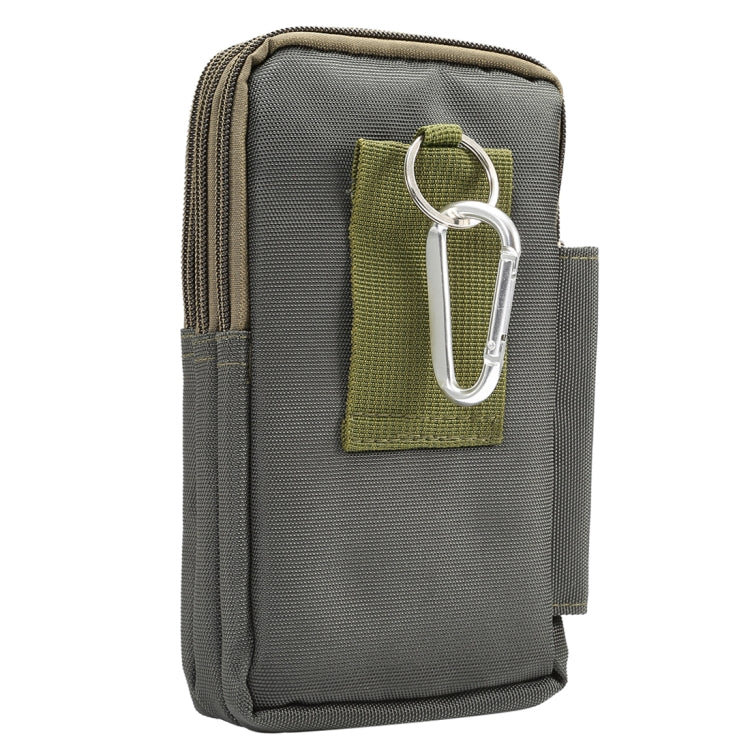 7 inch and Below Universal Polyester Men Vertical Style Case Waist Bag with Belt Hole & Climbing Buckle, For iPhone, Samsung, Sony, Huawei, Meizu, Lenovo, ASUS, Oneplus, Xiaomi, Cubot, Ulefone, Letv, DOOGEE, Vkworld, and other (Army Green)