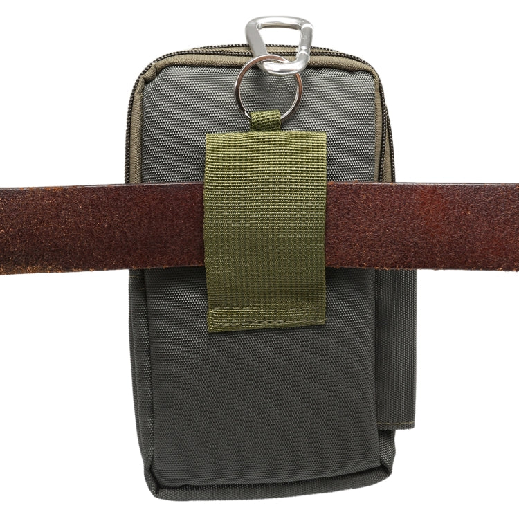 7 inch and Below Universal Polyester Men Vertical Style Case Waist Bag with Belt Hole & Climbing Buckle, For iPhone, Samsung, Sony, Huawei, Meizu, Lenovo, ASUS, Oneplus, Xiaomi, Cubot, Ulefone, Letv, DOOGEE, Vkworld, and other (Army Green)