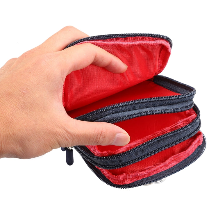 7 inch and Below Universal Polyester Men Vertical Style Case Waist Bag with Belt Hole & Climbing Buckle, For iPhone, Samsung, Sony, Huawei, Meizu, Lenovo, ASUS, Oneplus, Xiaomi, Cubot, Ulefone, Letv, DOOGEE, Vkworld, and other (Dark Blue)