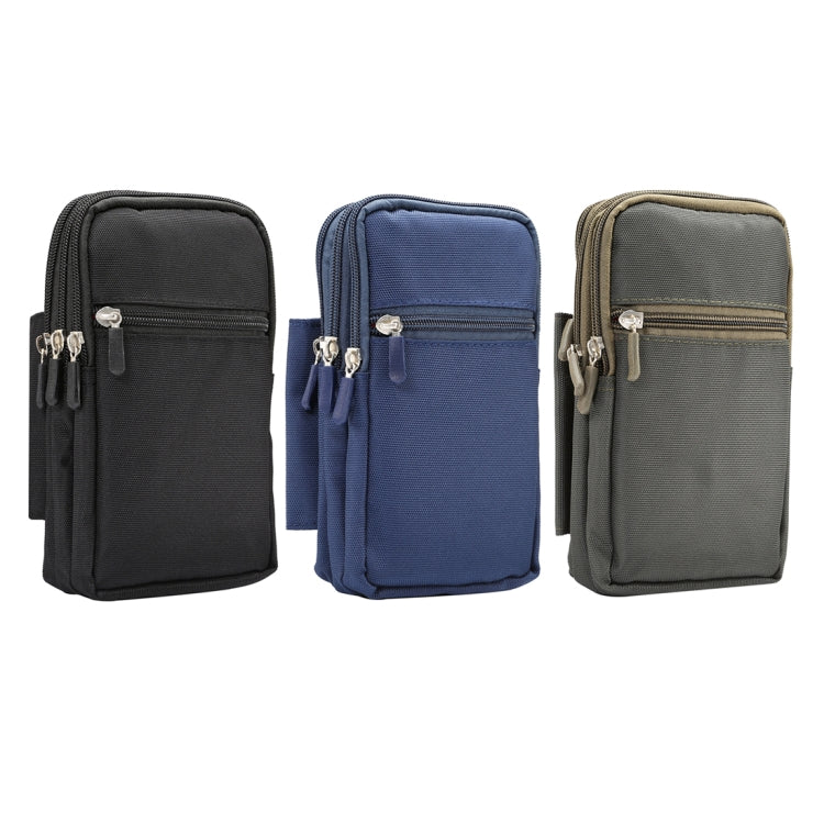 7 inch and Below Universal Polyester Men Vertical Style Case Waist Bag with Belt Hole & Climbing Buckle, For iPhone, Samsung, Sony, Huawei, Meizu, Lenovo, ASUS, Oneplus, Xiaomi, Cubot, Ulefone, Letv, DOOGEE, Vkworld, and other (Dark Blue)