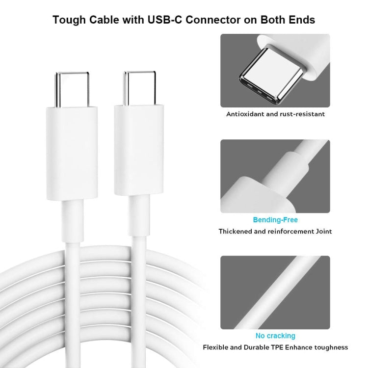2m 2A USB-C / Type-C 3.1 Male to USB-C / Type-C 3.1 Male Adapter Cable(White)