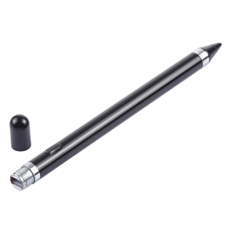 Short Universal Rechargeable Capacitive Touch Screen Stylus Pen with 2.3mm Superfine Metal Nib, For iPhone, iPad, Samsung, and Other Capacitive Touch Screen Smartphones or Tablet PC(Black)