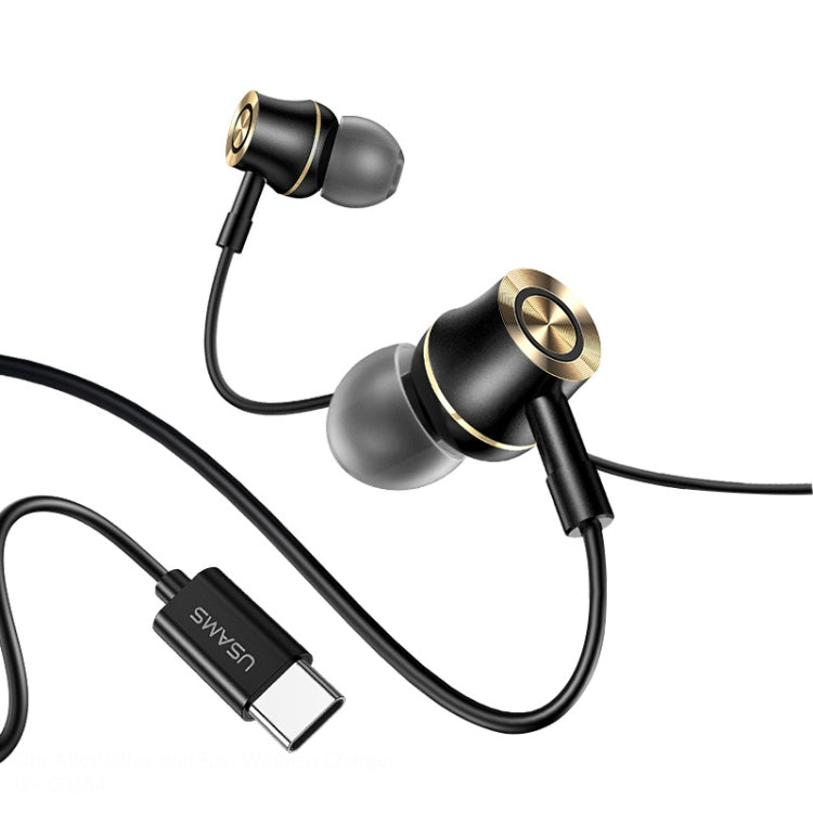 USAMS US-SJ482 EP-43 Wired In Ear USB-C / Type-C Interface Metal Digital HiFi Noise Reduction Earphones with Mic & Digital Chip, Length: 1.2m(Black) - free shipping - PMC Jewellery - Order now!