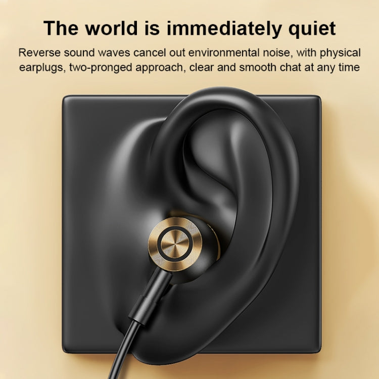 USAMS US-SJ482 EP-43 Wired In Ear USB-C / Type-C Interface Metal Digital HiFi Noise Reduction Earphones with Mic & Digital Chip, Length: 1.2m(Black) - free shipping - PMC Jewellery - Order now!