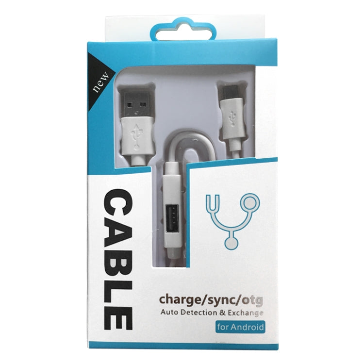 OTG-Y-02 USB 2.0 Male to Micro USB Male + USB Female OTG Charging Data Cable for Android Phones / Tablets with OTG Function, Length: 1.1m (White) - free shipping - PMC Jewellery - Order now!