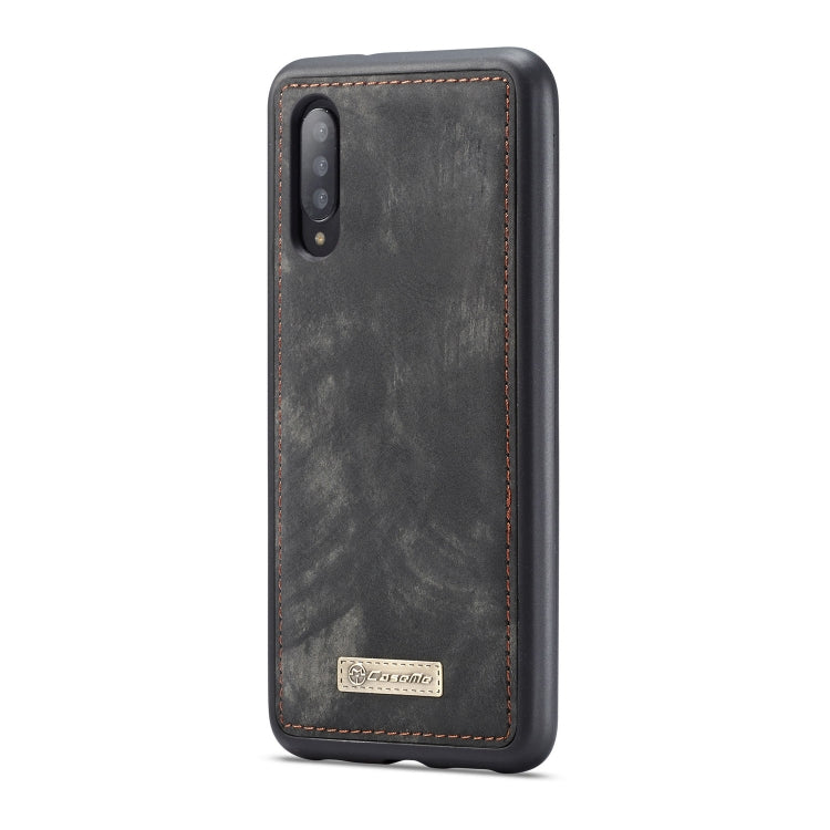 CaseMe-008 Detachable Multifunctional Retro Frosted Horizontal Flip Leather Case for Galaxy A50, with Card Slot & Holder & Zipper Wallet & Photo Frame(Black)
