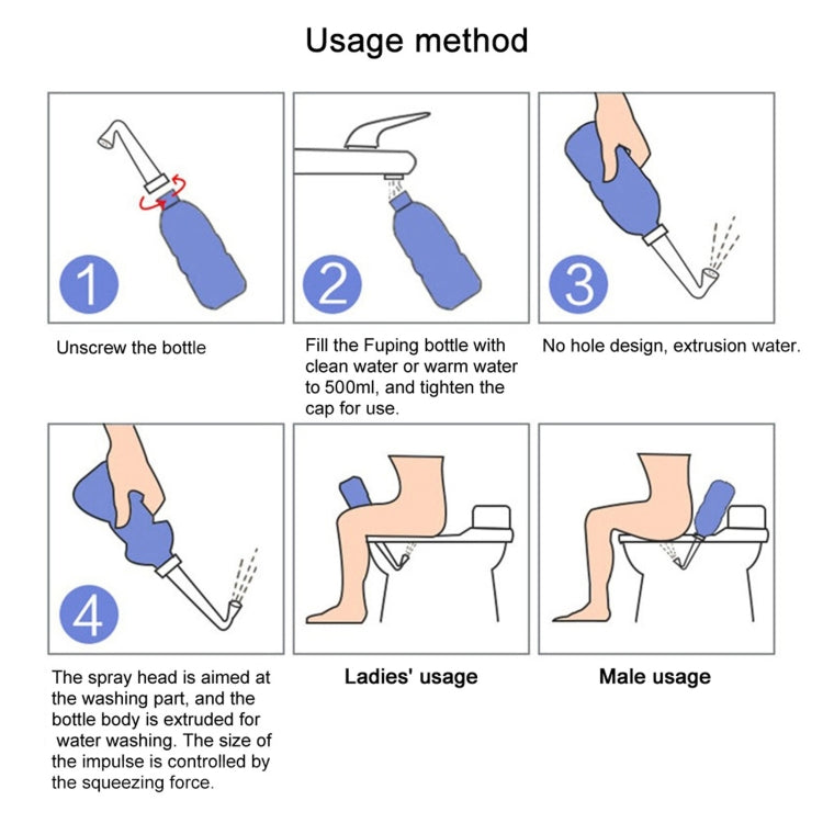 500ml Portable Handheld Travel Bidet Women Vaginal Male Anal Washing Sprayer (Pink) - free shipping - PMC TechLife - Order now!