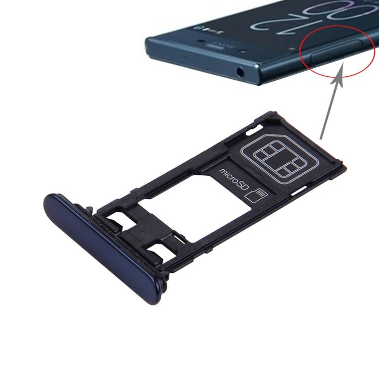 SIM Card Tray + Micro SD Card Tray for Sony Xperia XZ (Single SIM Version)(Dark Blue) - Card Tray by PMC TechLife | Online Shopping South Africa | PMC TechLife | Buy Now Pay Later Mobicred