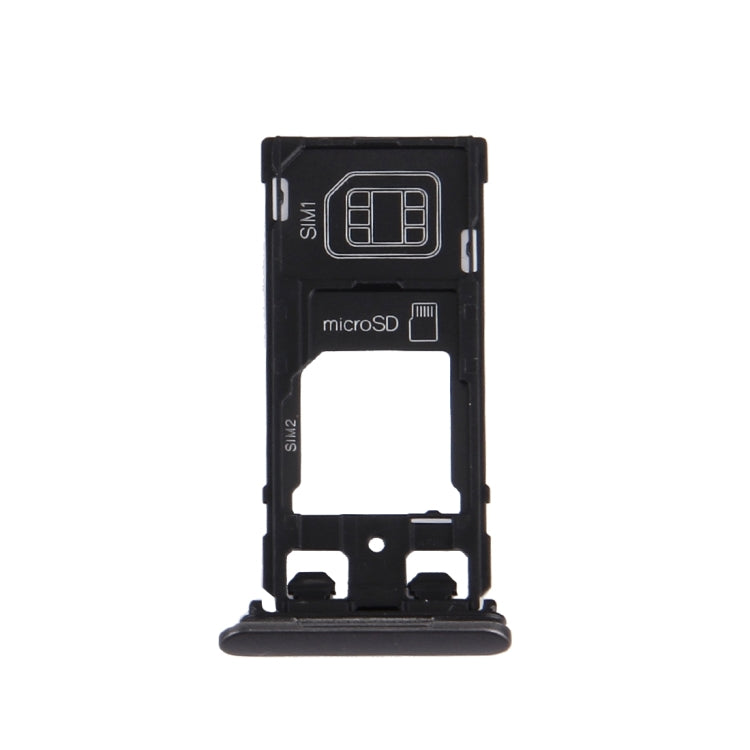 SIM Card Tray + Micro SD / SIM Card Tray + Card Slot Port Dust Plug for Sony Xperia X (Dual SIM Version)(Graphite Black)