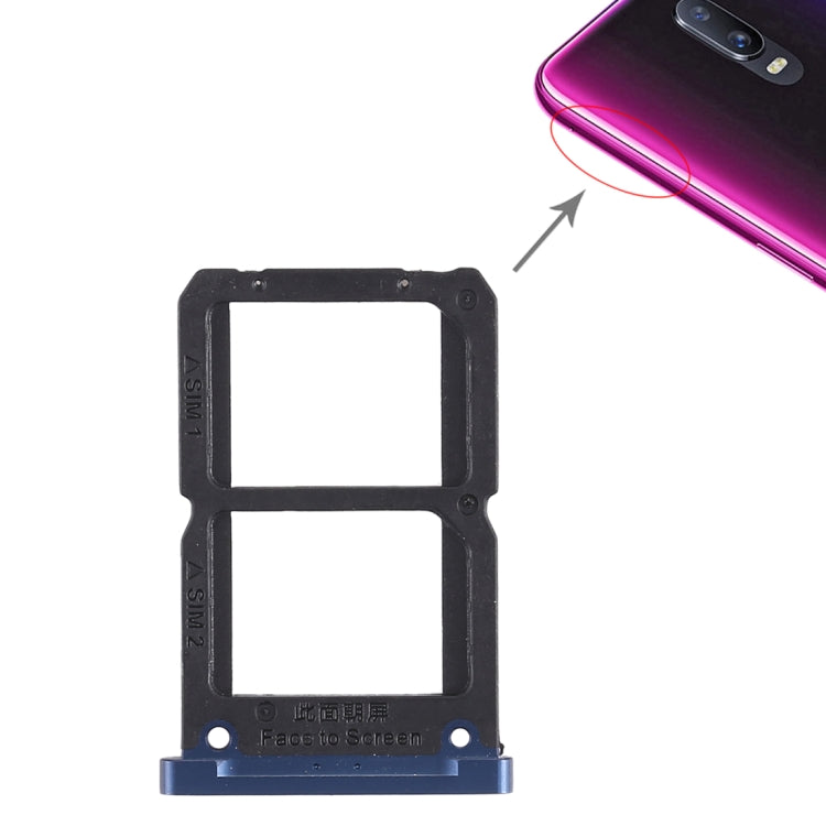 For OPPO R17 2 x SIM Card Tray (Blue) - Card Socket by PMc TechLife | Online Shopping South Africa | PMc TechLife | Buy Now Pay Later Mobicred