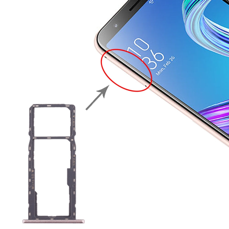 SIM Card Tray + SIM Card Tray + Micro SD Card Tray for Asus ZenFone MAX M1 ZB555KL(Gold) - free shipping - PMC TechLife - Order now!