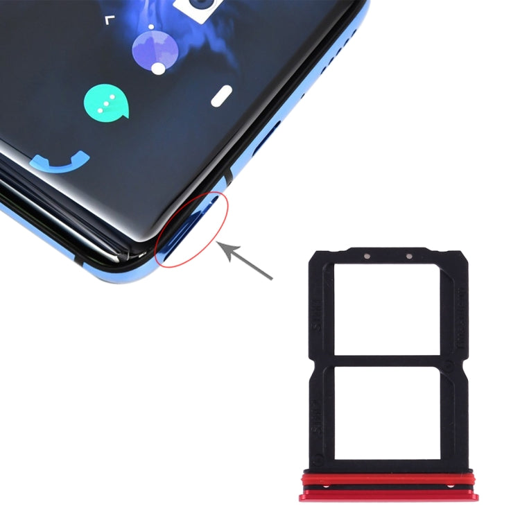 For OnePlus 7 SIM Card Tray + SIM Card Tray (Red) - Card Tray by PMC TechLife | Online Shopping South Africa | PMC TechLife | Buy Now Pay Later Mobicred