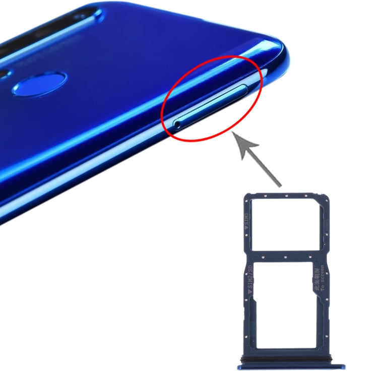 SIM Card Tray + SIM Card Tray / Micro SD Card Tray for Huawei Nova 5i (Blue) - Card Socket by PMc TechLife | Online Shopping South Africa | PMc TechLife | Buy Now Pay Later Mobicred