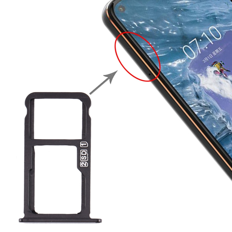SIM Card Tray + SIM Card Tray / Micro SD Card Tray for Nokia X7 / 8.1 / 7.1 Plus / TA-1131(Black) - Card Tray by PMc TechLife | Online Shopping South Africa | PMc TechLife | Buy Now Pay Later Mobicred