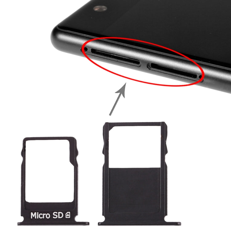 SIM Card Tray + Micro SD Card Tray for Nokia 3 TA-1020 TA-1028 TA-1032 TA-1038(Black) - Card Tray by PMc TechLife | Online Shopping South Africa | PMc TechLife | Buy Now Pay Later Mobicred