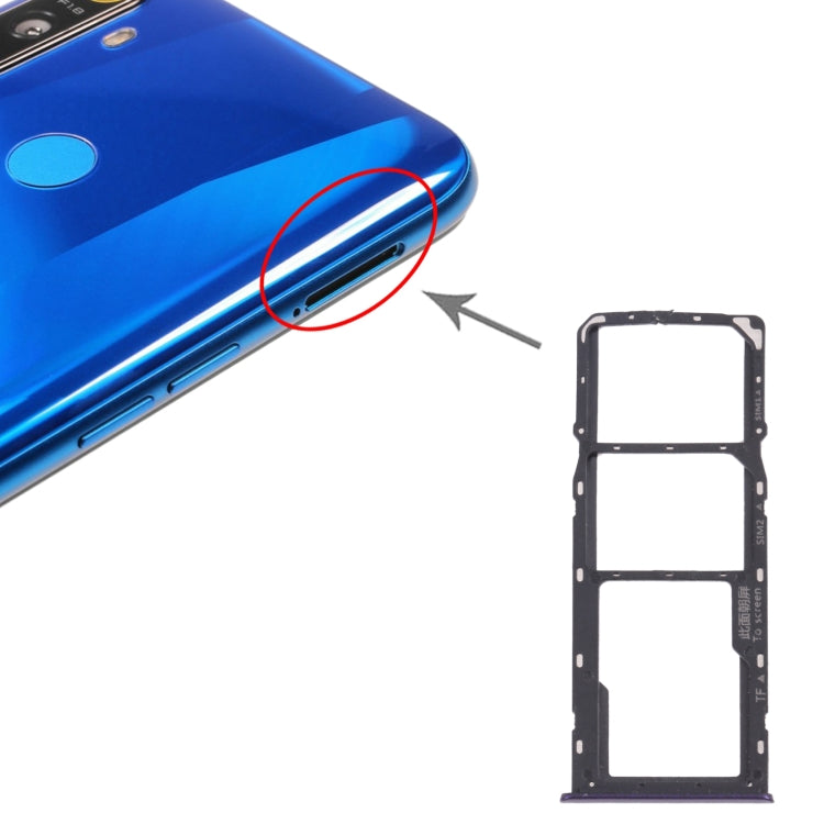 For OPPO Realme 5 SIM Card Tray + SIM Card Tray + Micro SD Card Tray (Purple)
