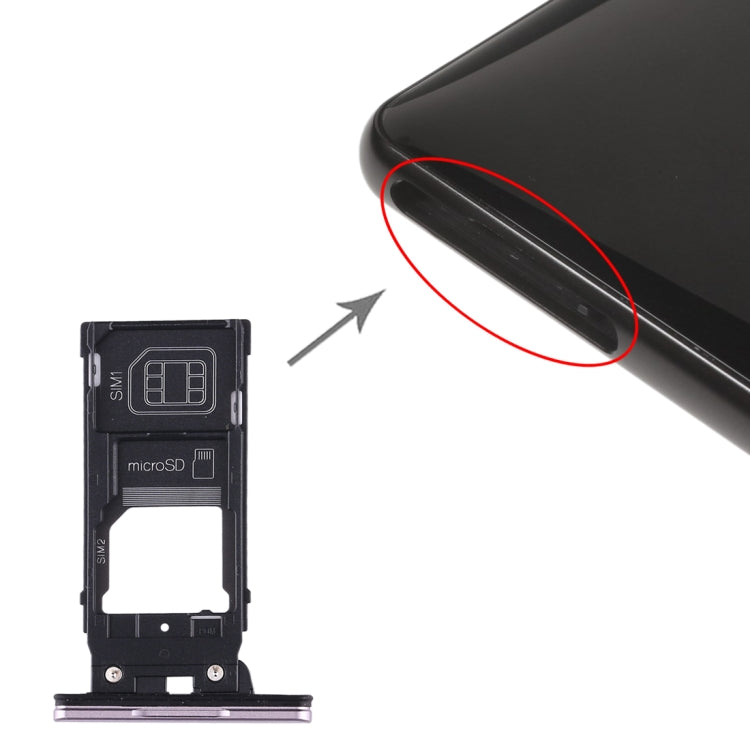 SIM Card Tray + SIM Card Tray + Micro SD Card Tray for Sony Xperia XZ2(Pink) - Card Tray by PMC TechLife | Online Shopping South Africa | PMC TechLife | Buy Now Pay Later Mobicred