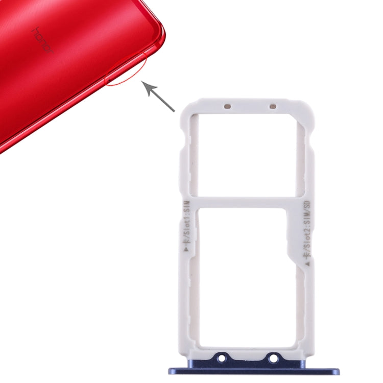 SIM Card Tray + SIM Card Tray / Micro SD Card for Huawei Honor View 10 / V10(Blue) - Card Socket by PMc TechLife | Online Shopping South Africa | PMc TechLife | Buy Now Pay Later Mobicred