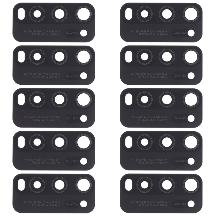 For Vivo Y50 1935, V1965A / Vivo Y30 1938 10pcs Back Camera Lens (Black)