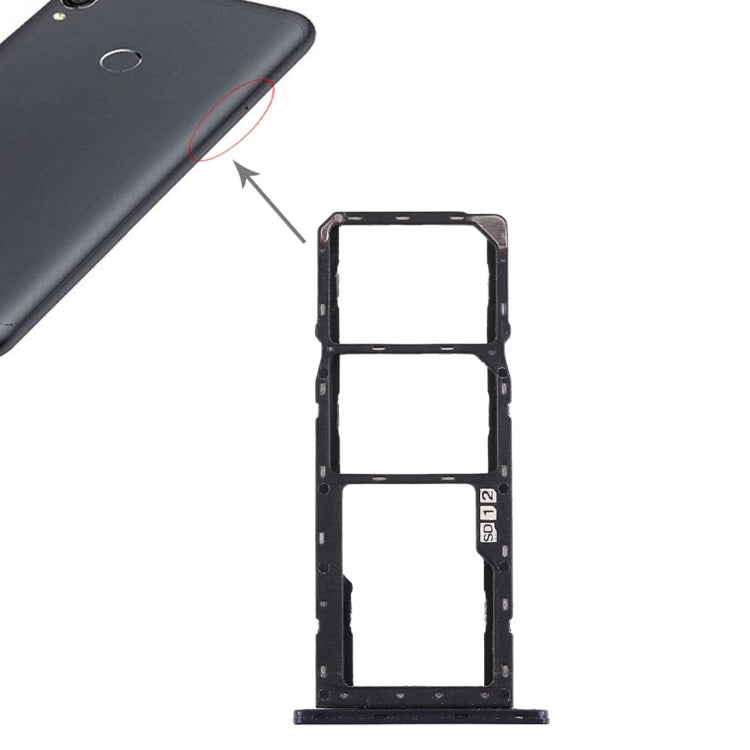 SIM Card Tray + SIM Card Tray + Micro SD Card Tray for Asus Zenfone Max Pro (M1) ZB601KL ZB602KL(Black) - Card Tray by PMc TechLife | Online Shopping South Africa | PMc TechLife | Buy Now Pay Later Mobicred