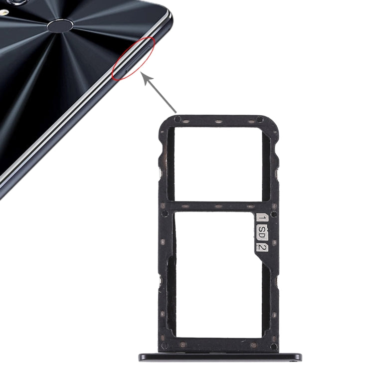 SIM Card Tray + SIM Card Tray / Micro SD Card Tray for Asus Zenfone 5 ZE620KL(Black) - Others by PMc TechLife | Online Shopping South Africa | PMc TechLife | Buy Now Pay Later Mobicred