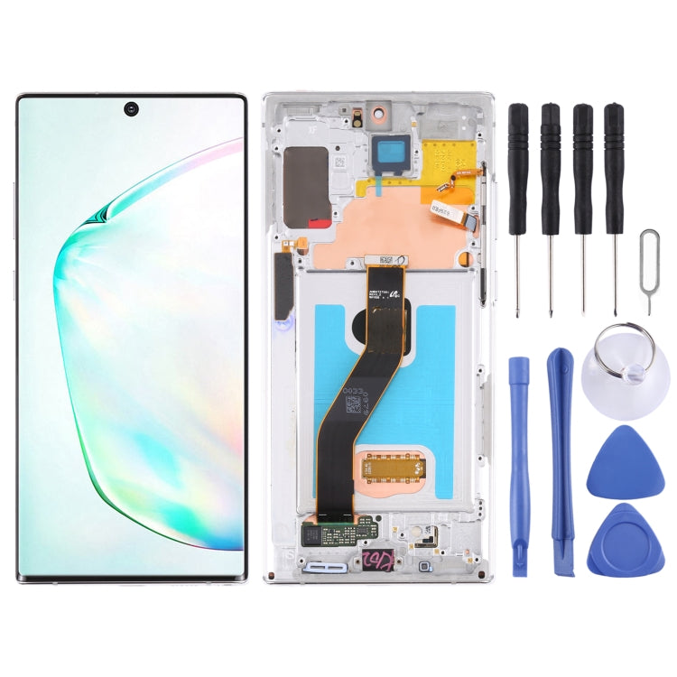 Original LCD Screen for Samsung Galaxy Note10+ 4G/Note10+ 5G SM-N976/N975 Digitizer Full Assembly With Frame (Silver)