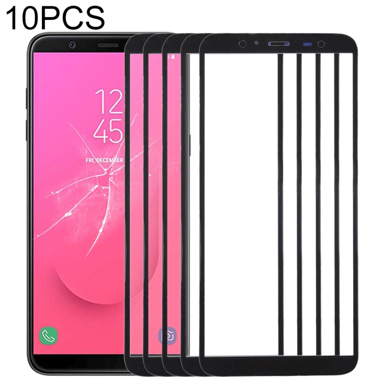 For Samsung Galaxy J8, J810F/DS, J810Y/DS, J810G/DS 10pcs Front Screen Outer Glass Lens (Black)